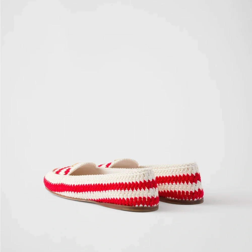 Prada Red and White Crochet Loafers. BNWT - Picture 12 of 12